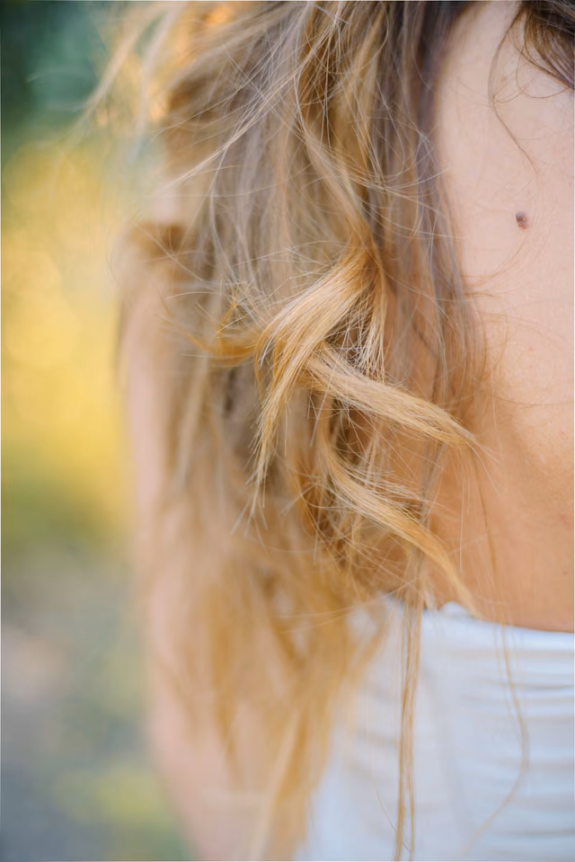 Close-up of soft blonde waves