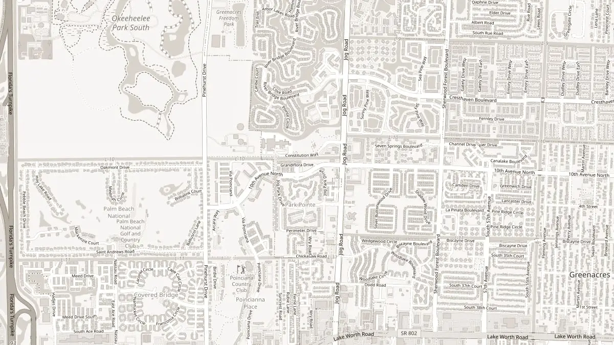 Map showing 3052 S. Jog Road, Greenacres, FL 33467